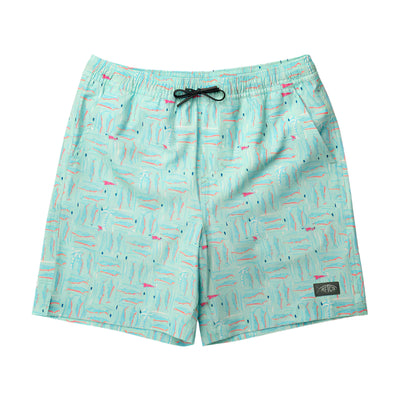 Aftco Strike Printed Swim Shorts for Boys Shoreline Blue