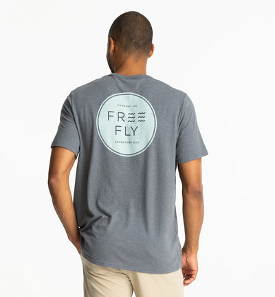 Free Fly Apparel Comfort On Pocket Tee for Men Heather Storm Cloud
