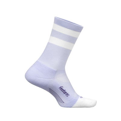 Feetures Elite Light Cushion Mini Crew Socks Lilac High Top Stripe