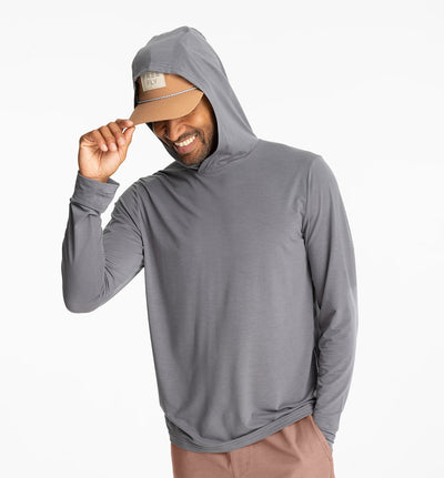 Free Fly Apparel Elevate Lightweight Hoodie for Men Smoke #color_smoke