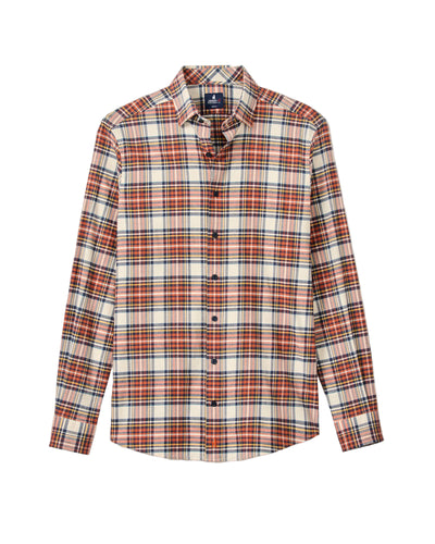Johnnie-O Performance Flannel Button Down Shirt - Knick for Men Pumpkin