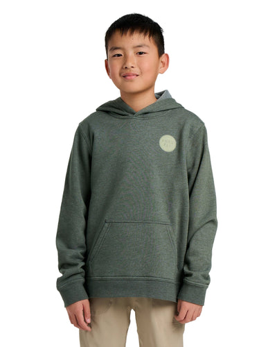 Free Fly Apparel Logo Fleece Hoodie for Kids Heather Dark Forest