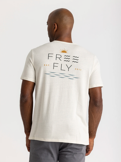 Free Fly Apparel Salt and Sun Pocket Tee for Men Heather Birch