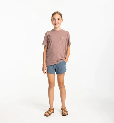 Free Fly Apparel Pull-On Breeze Short for Girls Pacific Blue #color_pacific-blue