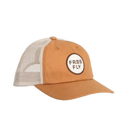 Free Fly Apparel Low Pro Badge Trucker Hat Wheat #color_wheat