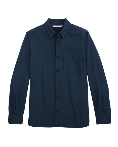 Free Fly Apparel Seawool Flannel Shirt for Men Deep Navy
