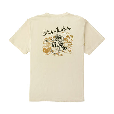 Marsh Wear Stay Awhile Short Sleeve T-Shirt for Men Vintage White