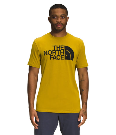 The North Face Short Sleeve Half Dome Tee for Men (Past Season) Mineral Gold/TNF Black