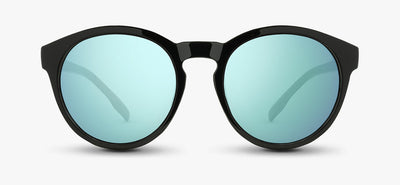 Nectar Penn Sunglasses Glossy Black Frame - Blue Mirror Lens