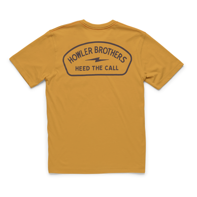 Howler Brothers Select Pocket T-Shirt for Men Lightning Badge : Dijon #color_lightning-badge-dijon