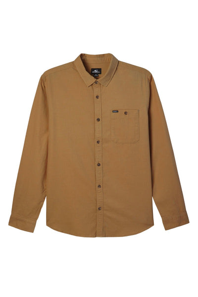 O'Neill Caruso Solid Long Sleeve Shirt for Men Dark Khaki