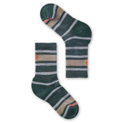 Smartwool Hike Light Cushion Striped Crew Socks for Kids (Past Season) Dark Sage 