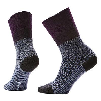 Smartwool Everyday Popcorn Cable Full Cushion Crew Socks for Women Chalk Violet