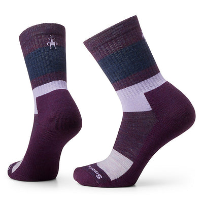 Smartwool Everyday Blocked Stripe Crew Socks for Men Purple Iris #color_purple-iris