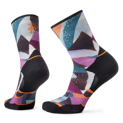 Smartwool Trail Run Targeted Cushion Mosaic Pieces Print Crew Socks for Women Black
