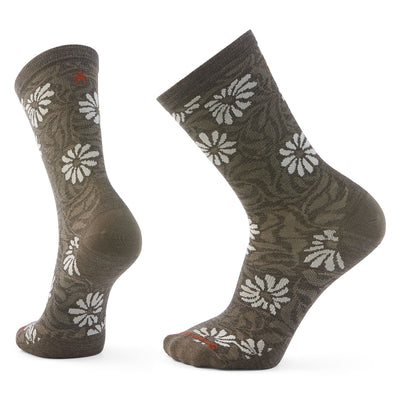 Smartwool Everyday Zero Cushion Floral Crew Socks for Men Taupe