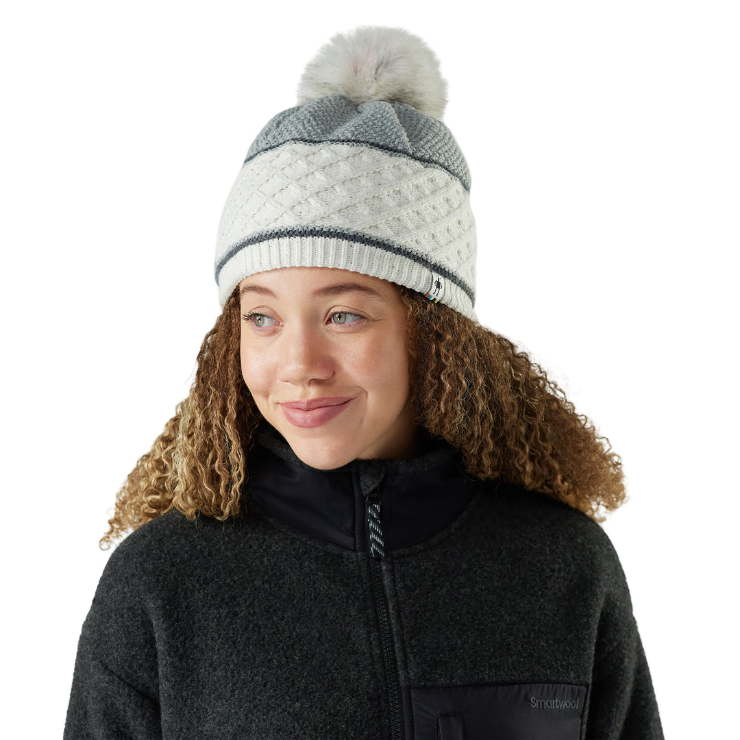 Smartwool Cable Knit Colorblock Pom Beanie – Half-Moon 