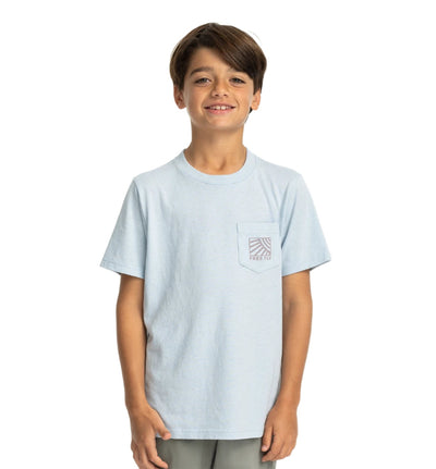 Free Fly Apparel Sun and Surf Pocket Tee for Youth Heather Cays Blue