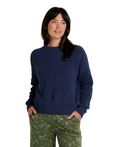Toad&Co Bianca Shaker Crew Sweater for Women True Navy