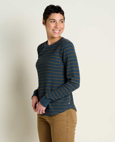 Toad&Co Foothill Long Sleeve Crew for Women Midnight Stripe