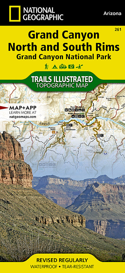 Trails Illustrated Grand Canyon, North and South Rims Map