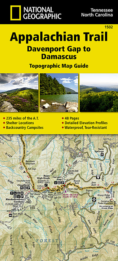 Trails Illustrated Appalachian Trail: Davenport Gap to Damascus Map [North Carolina, Tennessee]