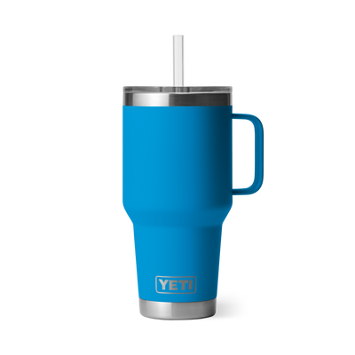 Yeti Rambler 35oz Mug with Straw Lid Big Wave Blue