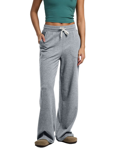 Free Fly Bamboo Lightweight Fleece Wide Leg Pant for Women Light Heather Grey