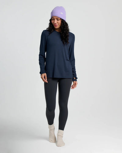 Free Fly Apparel Bamboo Shade Long Sleeve II for Women Deep Navy