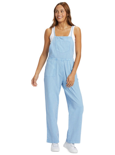 Roxy Crystal Coast Overall Dress for Women Bel Air Blue
