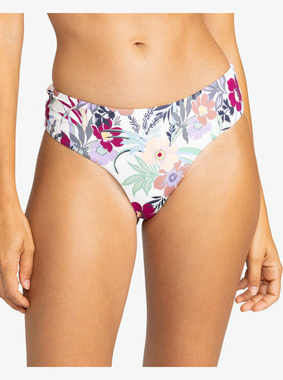 Roxy Printed Beach Classics V-Shape Cheeky Bikini Bottoms for Women Ash Rose Wallflower
