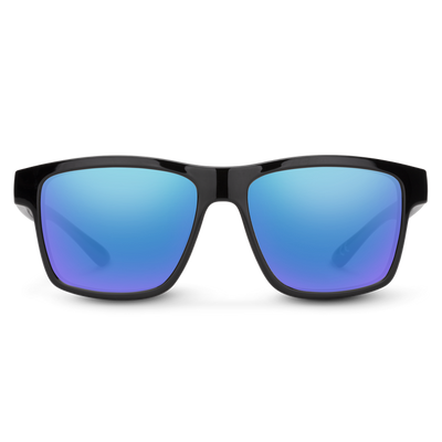 Suncloud Optics A-Team Sunglasses Black + Polarized Blue Mirror Lens