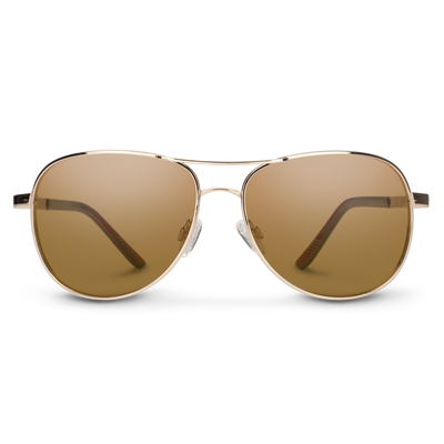 Suncloud Optics Aviator Sunglasses Gold + Polarized Brown Lens