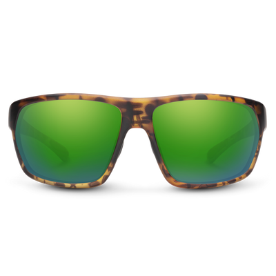 Suncloud Optics Boone Sunglasses Matte Tortoise + Polarized Green Mirror Lens