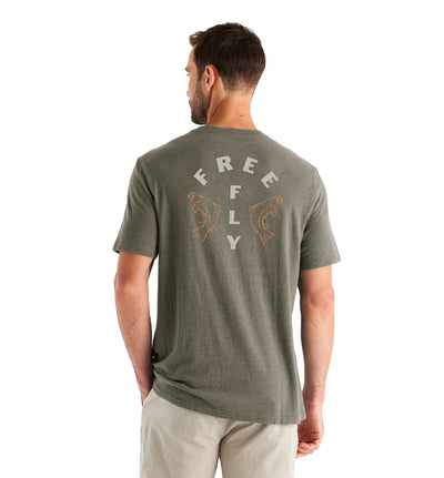 Free Fly Doubled Up Tee for Men Heather Fatigue