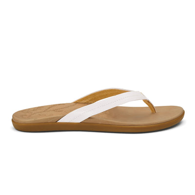 Olukai Honu Sandal for Women Bright White / Golden Sand