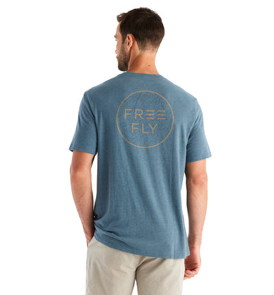Free Fly Elevation Tee for Men Heather Slate Blue