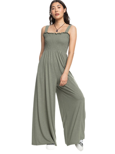Roxy Just Passing By Jumpsuit for Women Agave Green