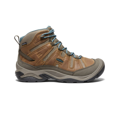 Keen Circadia Mid-Top Waterproof Hiking Boot for Women Toasted Coconut/North Atlantic