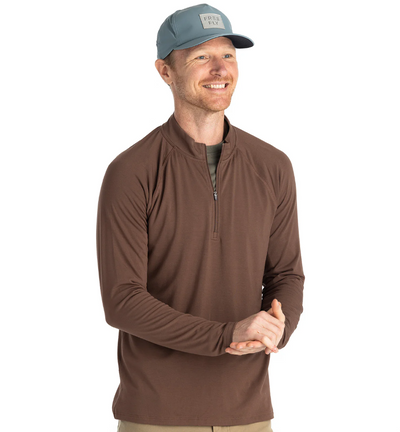 Free Fly Bamboo Flex Quarter Zip Pullover for Men Mustang #color_mustang