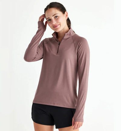 Free Fly Bamboo Flex Quarter Zip Pullover for Women Canyon #color_canyon