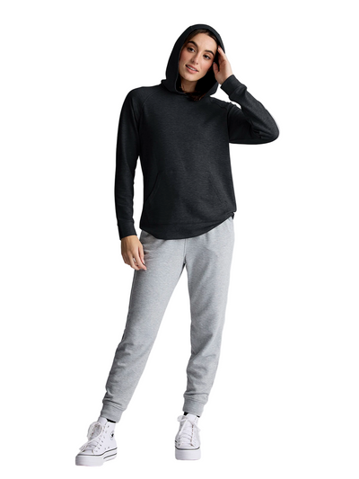Free Fly Apparel Bamboo Fleece Lightweight Hoodie for Women Heather Black