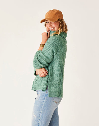 Carve Designs Field Sweater for Women Forest Heather
