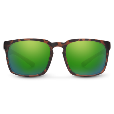 Suncloud Optics Hundo Sunglasses Matte Tortoise + Polarized Green Mirror Lens