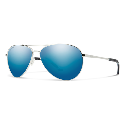 Smith Langley 2 Sunglasses Silver + ChromaPop Polarized Blue Mirror