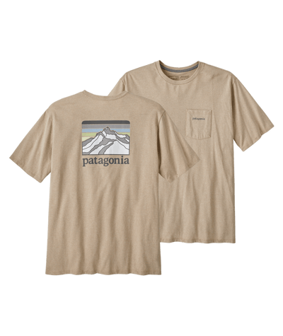 Patagonia Line Logo Ridge Pocket Responsibili-Tee for Men (Past Season) Oar Tan