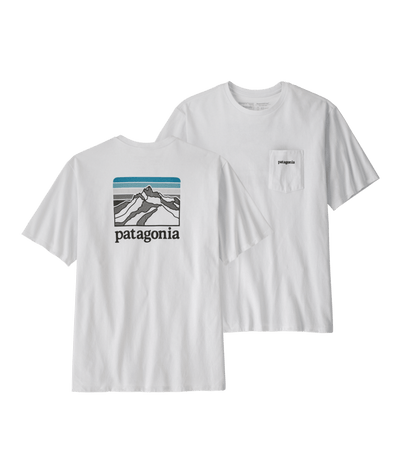 Patagonia Line Logo Ridge Pocket Responsibili-Tee for Men White