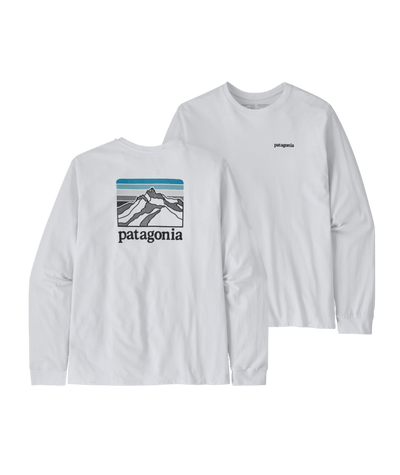 Patagonia Long Sleeved Line Logo Ridge Responsibili-Tee for Men White