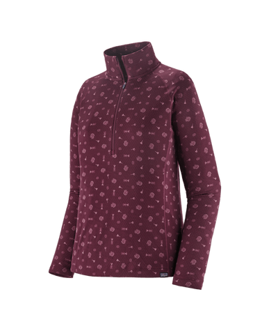 Patagonia Capilene Midweight Zip-Neck Pullover for Women Fire Floral: Night Plum
