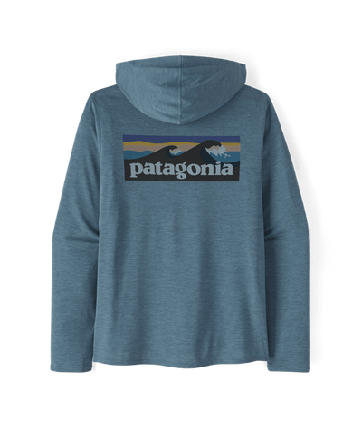 Patagonia Capilene Cool Daily Graphic Hoody for Men Boardshort Logo: Utility Blue X-Dye